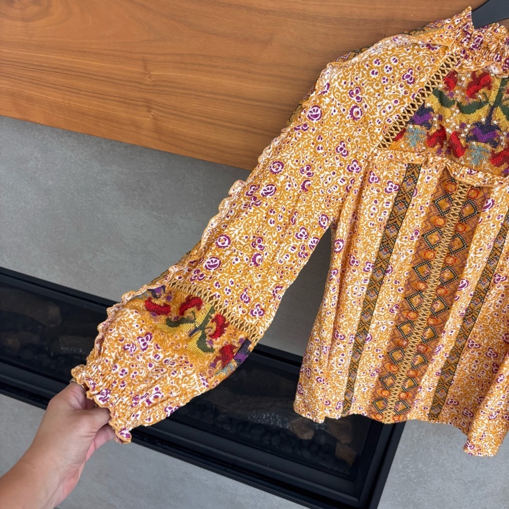 Maeve Goldie Embroidered Blouse, Size 2 - Picture 9 of 16